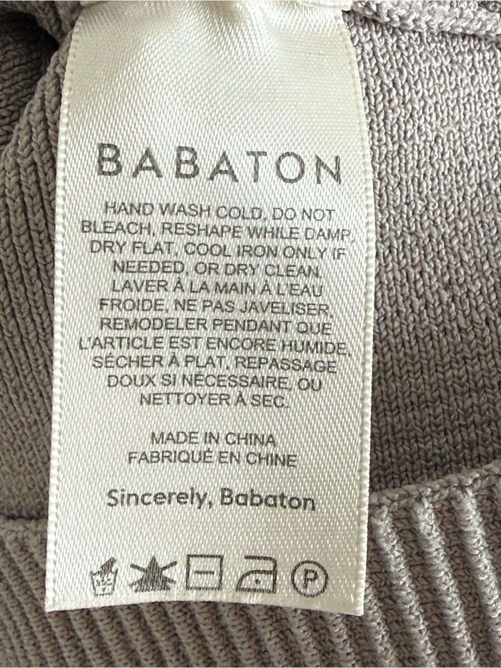 Aritzia Babaton Sculpt Knit Polo Top Cropped Sleeveless Ribbed Taupe S - Picture 5 of 5